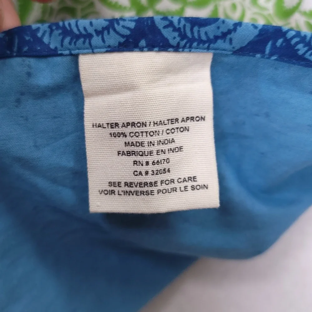 Anthropologie Mixed Floral Patchwork Cotton Halter Apron Blue Green‎ Pink 66170